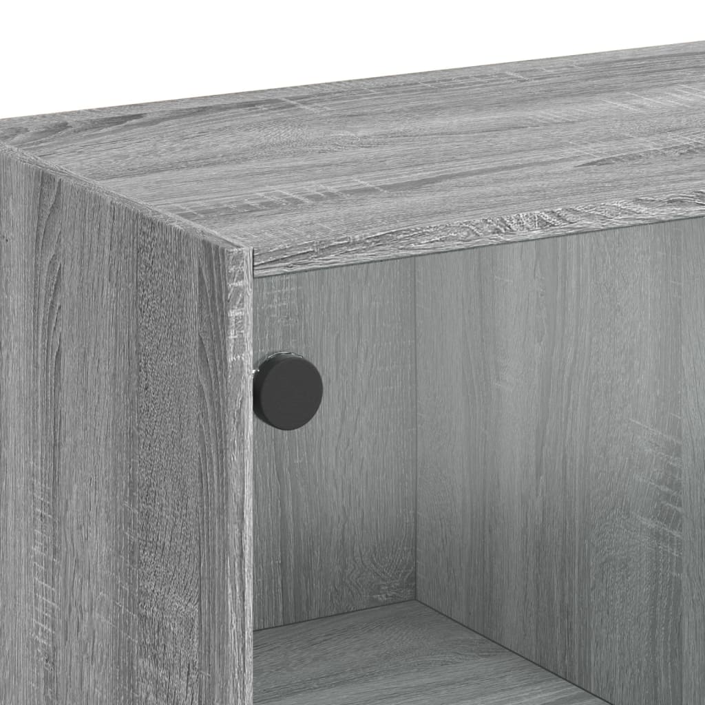 Hoge kast met deuren 68x37x142 cm bewerkt hout grijs sonoma - AllerleiShop