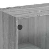 Hoge kast met deuren 68x37x142 cm bewerkt hout grijs sonoma - AllerleiShop