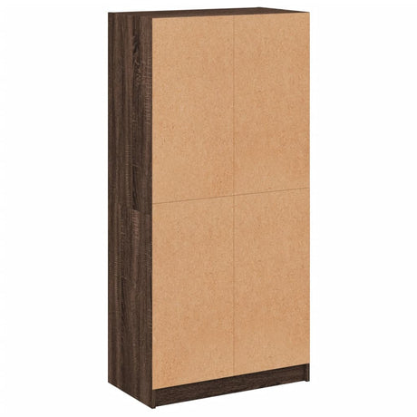 Hoge kast met deuren 68x37x142 cm bewerkt hout bruin eikenkleur - AllerleiShop