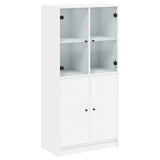 Hoge kast met deuren 68x37x142 cm bewerkt hout wit - AllerleiShop