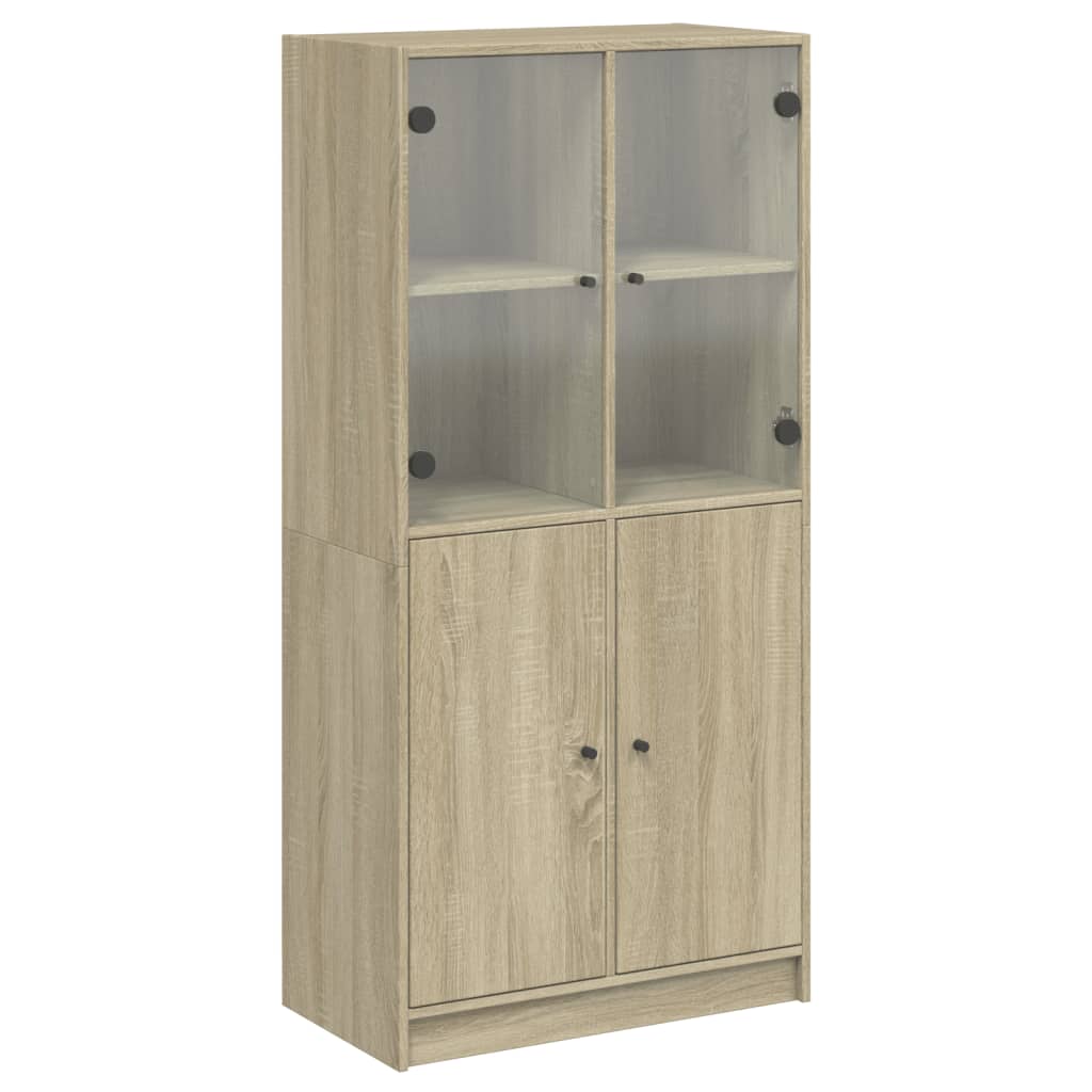 Hoge kast met deuren 68x37x142 cm bewerkt hout sonoma eiken - AllerleiShop