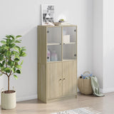 Hoge kast met deuren 68x37x142 cm bewerkt hout sonoma eiken - AllerleiShop