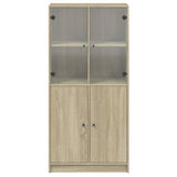 Hoge kast met deuren 68x37x142 cm bewerkt hout sonoma eiken - AllerleiShop