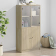 Hoge kast met deuren 68x37x142 cm bewerkt hout sonoma eiken - AllerleiShop