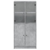 Hoge kast met deuren 68x37x142 cm bewerkt hout betongrijs - AllerleiShop