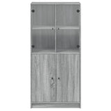 Hoge kast met deuren 68x37x142 cm bewerkt hout grijs sonoma - AllerleiShop