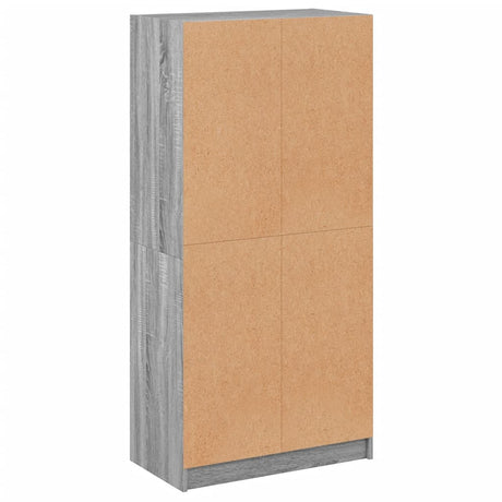 Hoge kast met deuren 68x37x142 cm bewerkt hout grijs sonoma - AllerleiShop