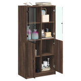 Hoge kast met deuren 68x37x142 cm bewerkt hout bruin eikenkleur - AllerleiShop