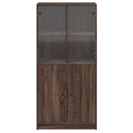 Hoge kast met deuren 68x37x142 cm bewerkt hout bruin eikenkleur - AllerleiShop