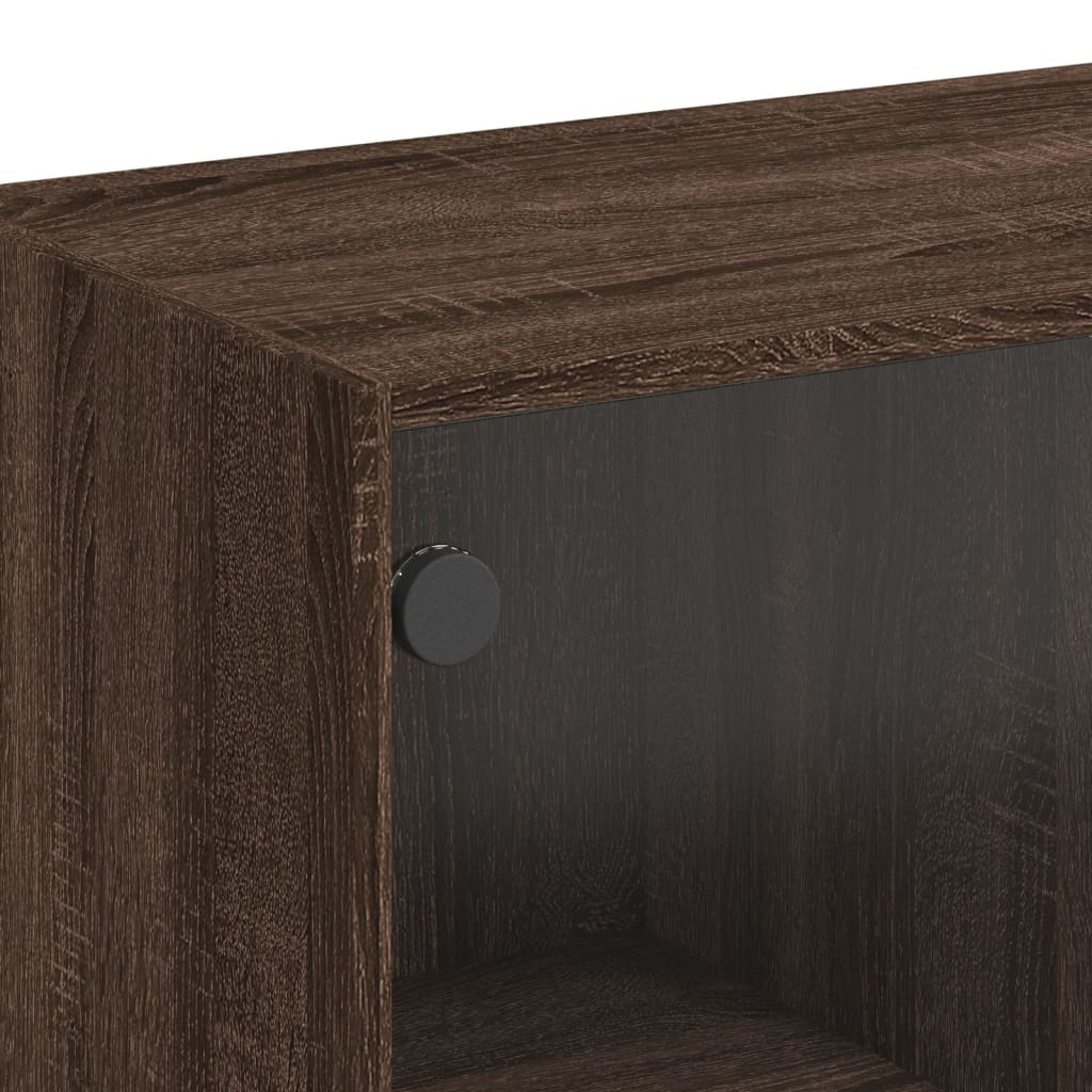 Hoge kast met deuren 68x37x142 cm bewerkt hout bruin eikenkleur - AllerleiShop