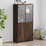 Hoge kast met deuren 68x37x142 cm bewerkt hout bruin eikenkleur - AllerleiShop