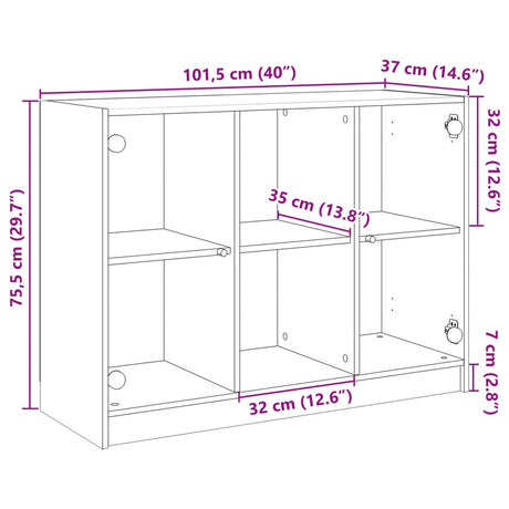 Dressoir 102x37x75,5 cm bewerkt hout wit - AllerleiShop