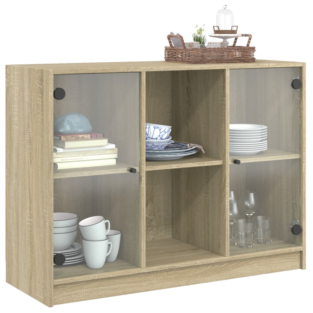 Dressoir 102x37x75,5 cm bewerkt hout sonoma eikenkleurig - AllerleiShop