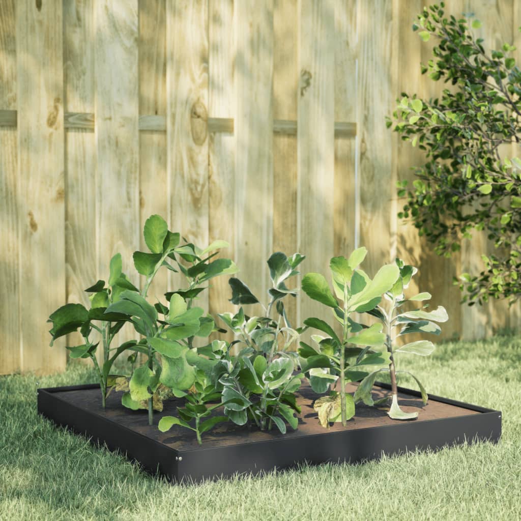 Plantenbak verhoogd 100x100x18,5 cm staal antracietkleurig - AllerleiShop