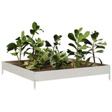 Plantenbak verhoogd 100x100x18,5 cm roestvrijstaal - AllerleiShop