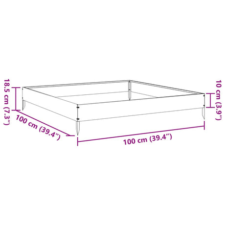 Plantenbak verhoogd 100x100x18,5 cm roestvrijstaal - AllerleiShop