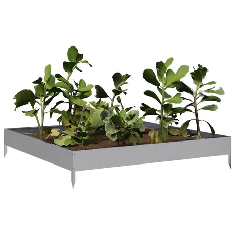 Plantenbak verhoogd 100x100x18,5 cm gegalvaniseerd staal - AllerleiShop