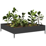 Plantenbak verhoogd 100x100x26 cm staal zwart - AllerleiShop