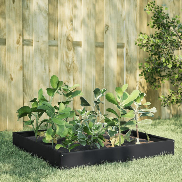 Plantenbak verhoogd 100x100x26 cm staal zwart - AllerleiShop