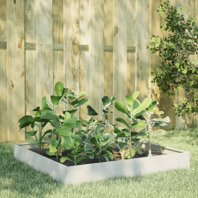 Plantenbak verhoogd 100x100x26 cm staal wit - AllerleiShop