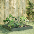 Plantenbak verhoogd 100x100x26 cm staal olijfgroen - AllerleiShop