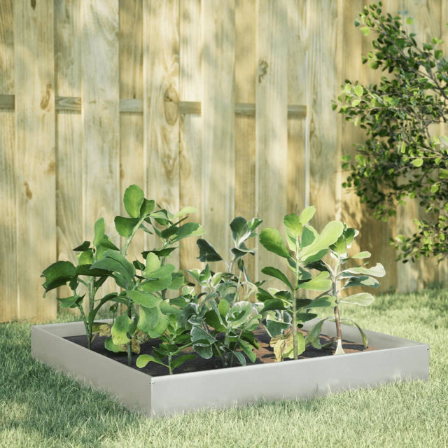 Plantenbak verhoogd 100x100x26 cm roestvrijstaal - AllerleiShop