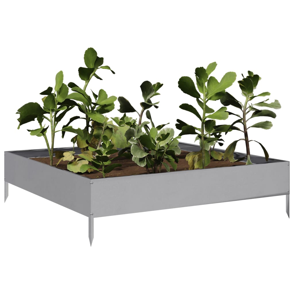 Plantenbak verhoogd 100x100x26 cm gegalvaniseerd staal - AllerleiShop