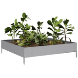 Plantenbak verhoogd 100x100x26 cm gegalvaniseerd staal - AllerleiShop