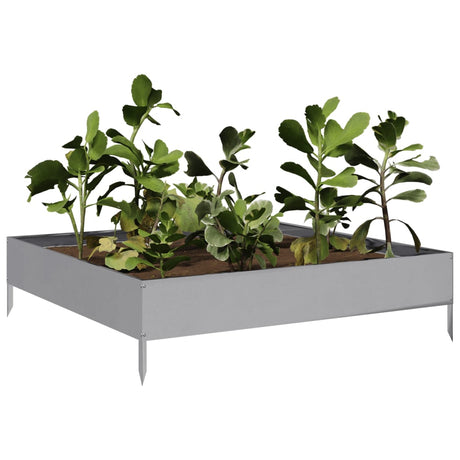 Plantenbak verhoogd 100x100x26 cm gegalvaniseerd staal - AllerleiShop