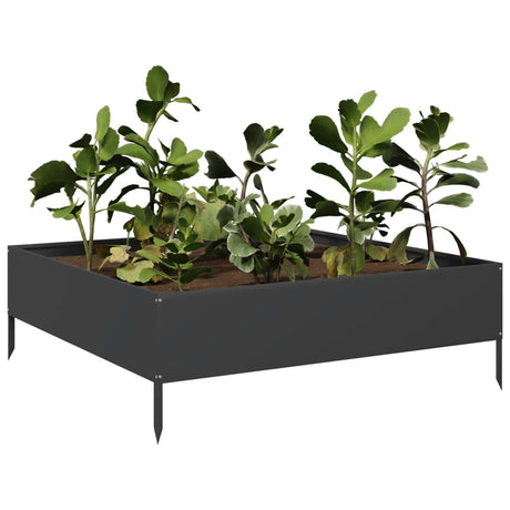 Plantenbak verhoogd 100x100x33,5 cm staal zwart - AllerleiShop