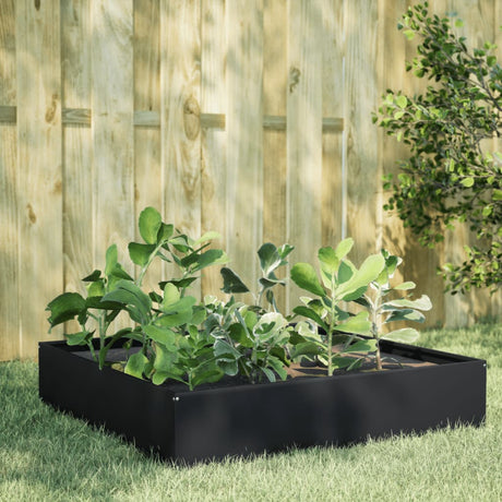 Plantenbak verhoogd 100x100x33,5 cm staal zwart - AllerleiShop