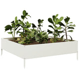 Plantenbak verhoogd 100x100x33,5 cm staal wit - AllerleiShop