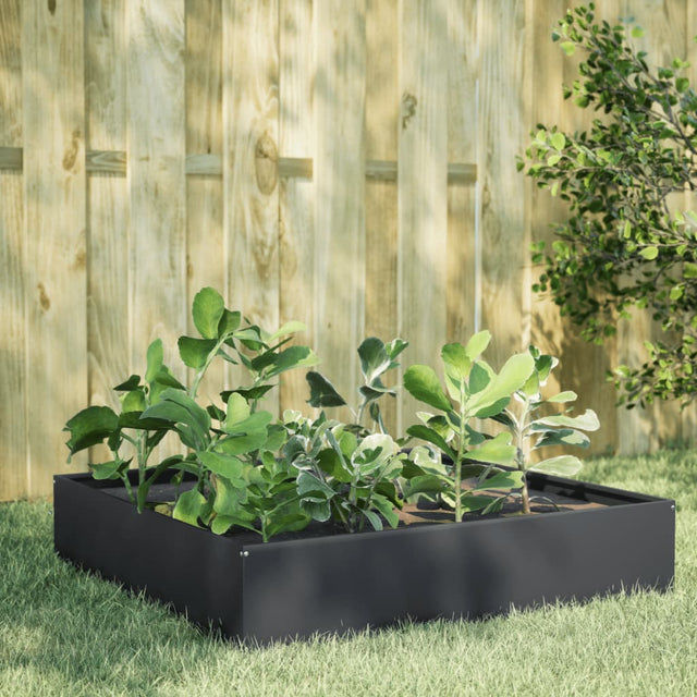 Plantenbak verhoogd 100x100x33,5 cm staal antracietkleurig - AllerleiShop