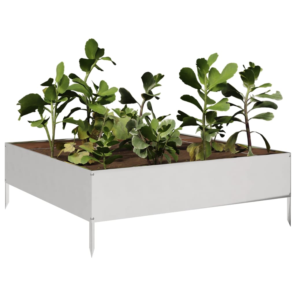 Plantenbak verhoogd 100x100x33,5 cm roestvrijstaal - AllerleiShop