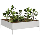 Plantenbak verhoogd 100x100x33,5 cm roestvrijstaal - AllerleiShop