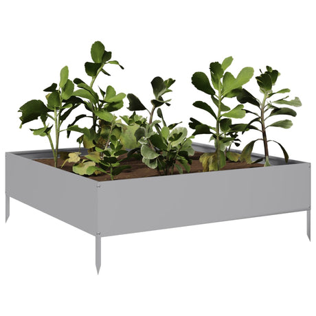 Plantenbak verhoogd 100x100x33,5 cm gegalvaniseerd staal - AllerleiShop