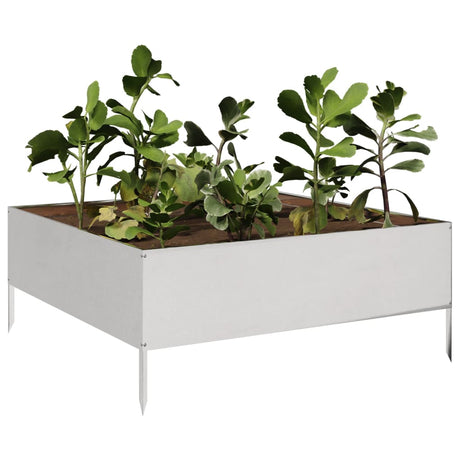 Plantenbak verhoogd 100x100x25 cm roestvrijstaal - AllerleiShop