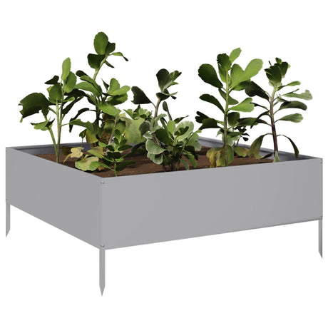 Plantenbak verhoogd 100x100x25 cm gegalvaniseerd staal - AllerleiShop