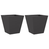 Plantenbakken 2 st 30x30x30 cm staal zwart - AllerleiShop