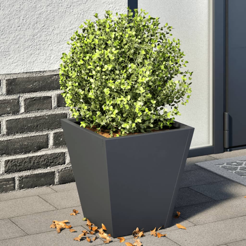 Plantenbakken 2 st 30x30x30 cm staal antracietkleurig - AllerleiShop