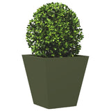 Plantenbak 30x30x30 cm staal olijfgroen - AllerleiShop