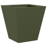 Plantenbakken 2 st 30x30x30 cm staal olijfgroen - AllerleiShop