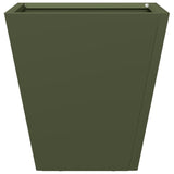 Plantenbakken 2 st 30x30x30 cm staal olijfgroen - AllerleiShop