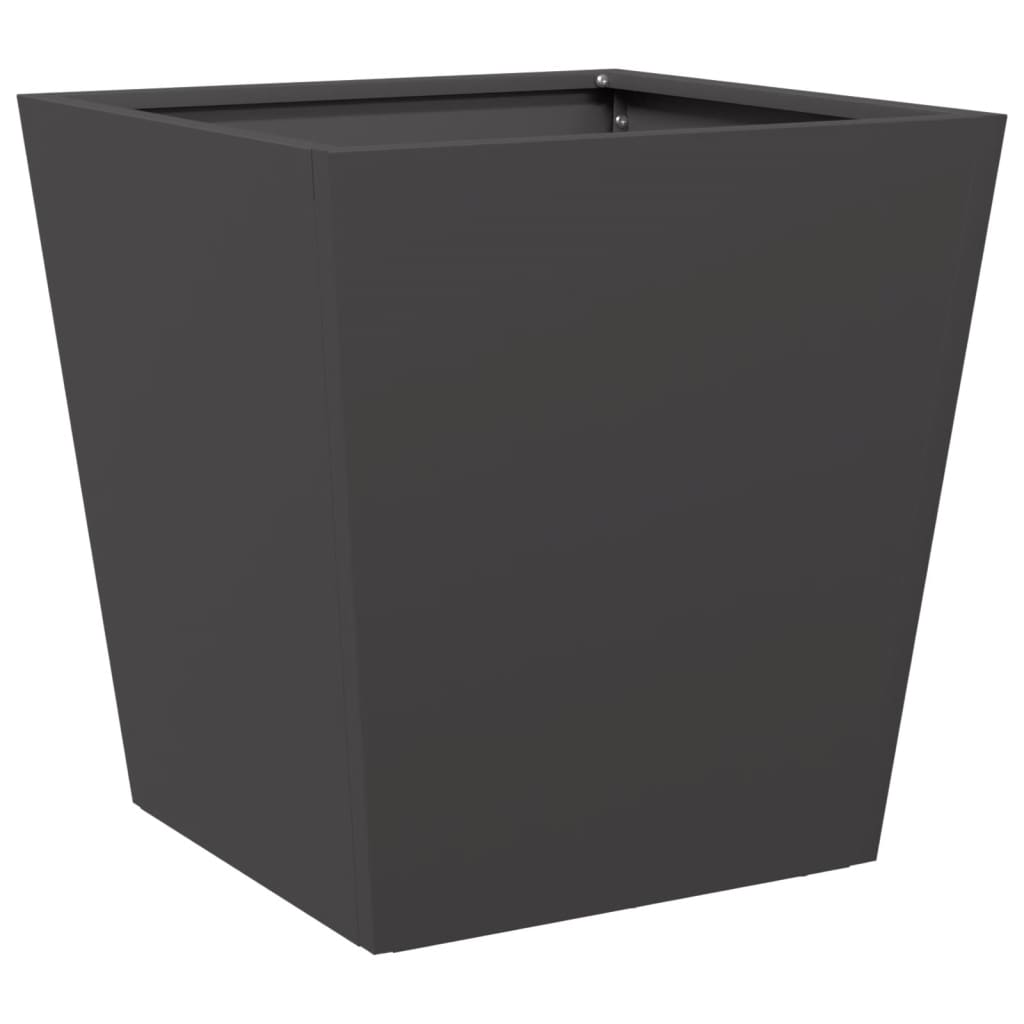 Plantenbakken 2 st 40x40x40 cm staal zwart - AllerleiShop