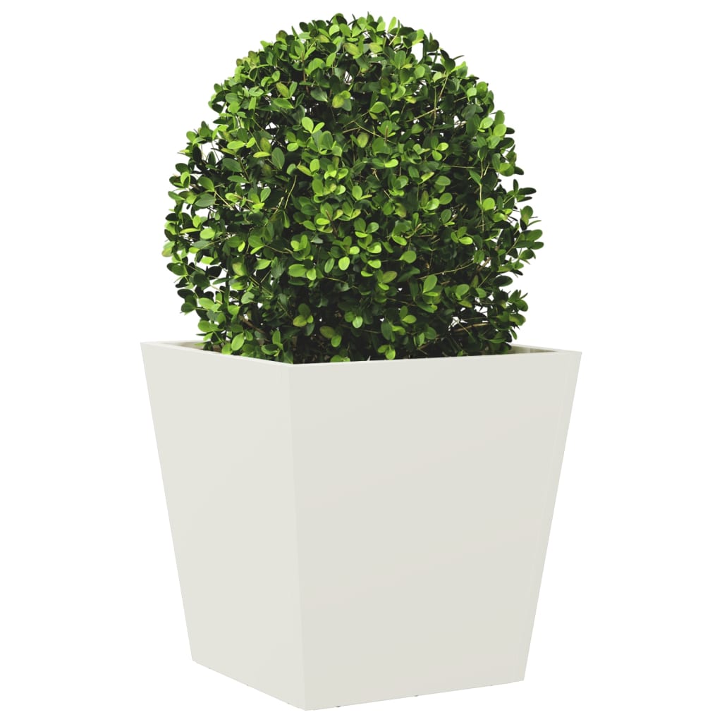 Plantenbak 40x40x40 cm staal wit - AllerleiShop