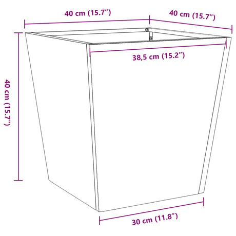 Plantenbak 40x40x40 cm staal wit - AllerleiShop