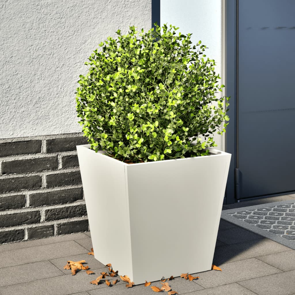 Plantenbak 40x40x40 cm staal wit - AllerleiShop