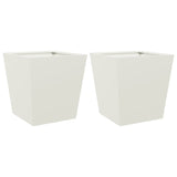 Plantenbakken 2 st 40x40x40 cm staal wit - AllerleiShop