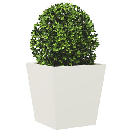 Plantenbakken 2 st 40x40x40 cm staal wit - AllerleiShop