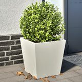 Plantenbakken 2 st 40x40x40 cm staal wit - AllerleiShop